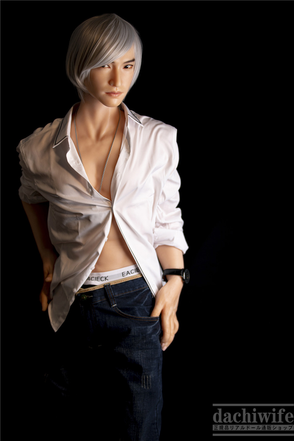 riaru doll エロ イケメンモデル160cmラブドール画像 銀色髪シリーズ男性リアルドールエロ画像